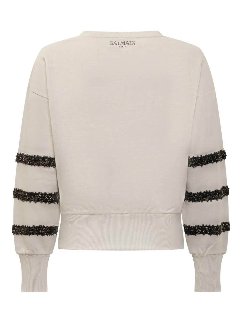 Декорированная толстовка с полосками Balmain Kids, белый — фото 2