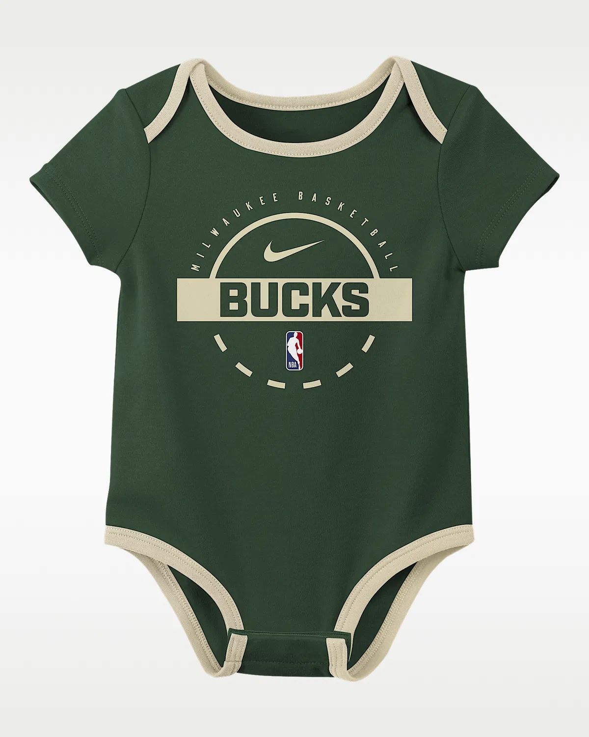 Детский набор боди Nike NBA Milwaukee Bucks (2 шт.), Green/Grey/Gold/Gold