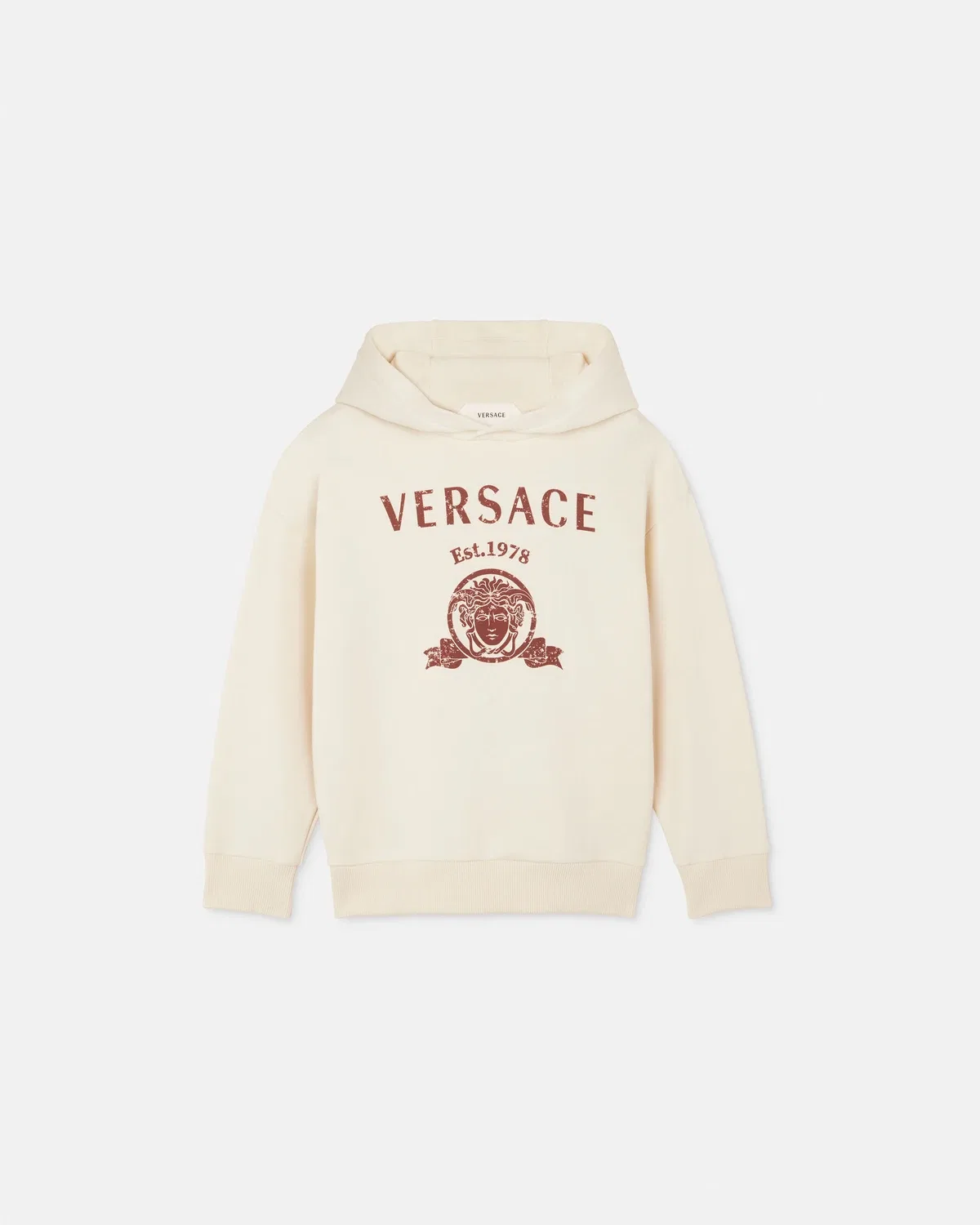 Детская толстовка из хлопкового трикотажа с принтом Versace, белый