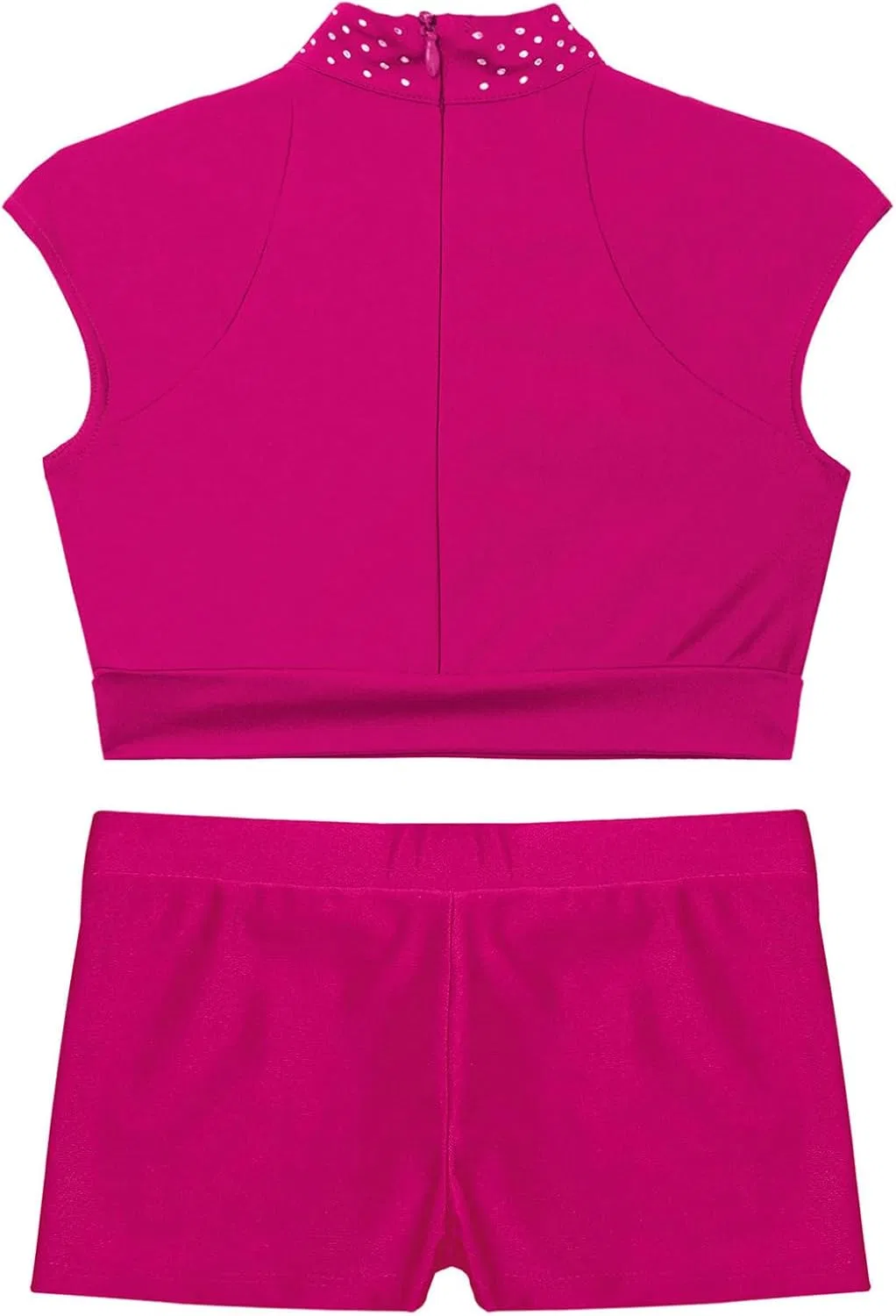 Детский спортивный комплект топ и шорты YiZYiF, Hot Pink — фото 3