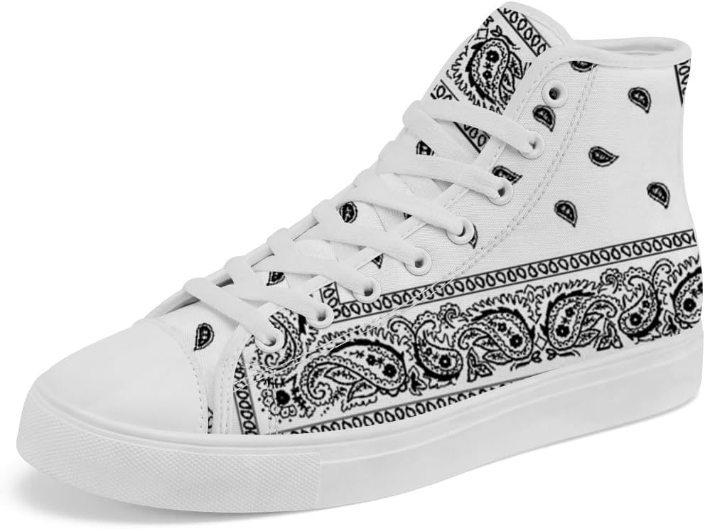 

Кеды Chebing Paisley высокие на шнуровке, повседневная обувь для женщин и мужчин, белый