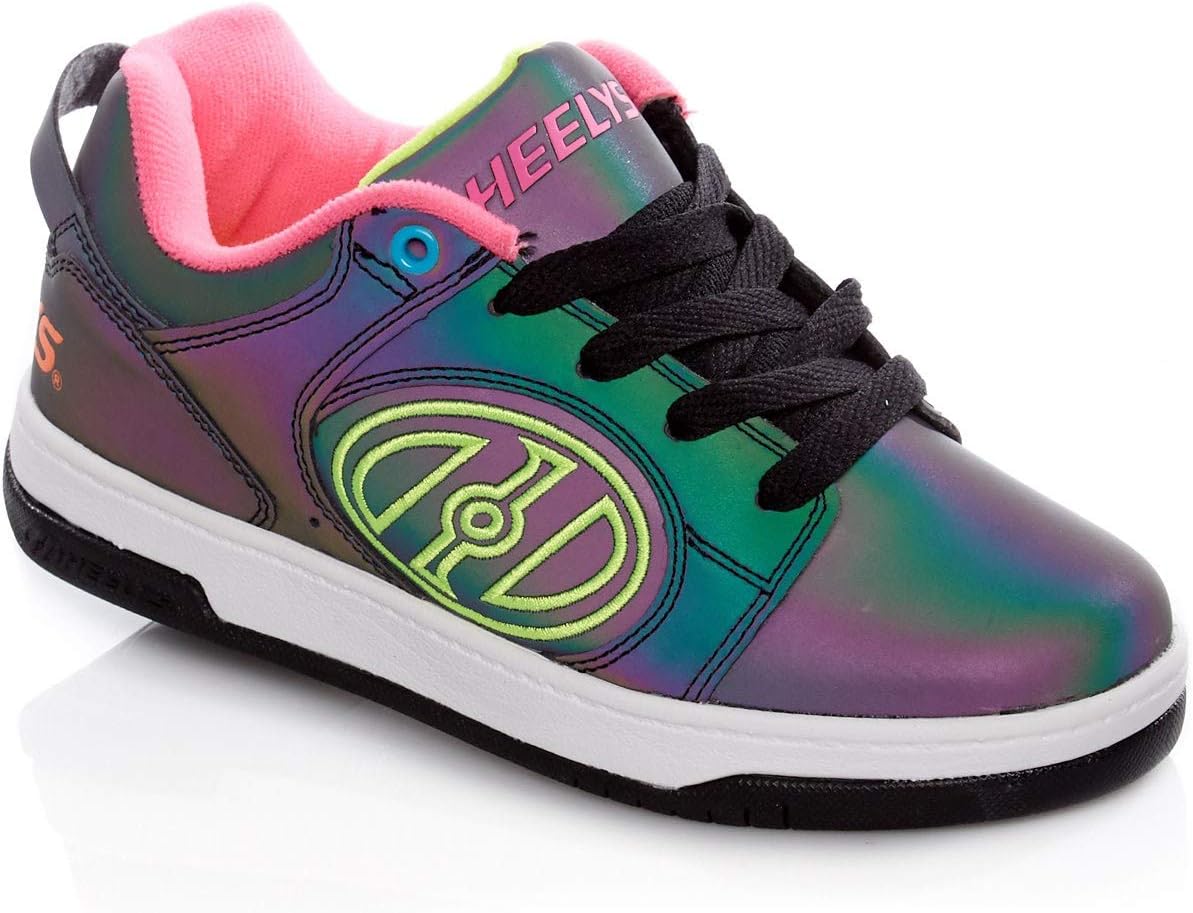 Кроссовки Heelys Voyager с колесиками для девочек, черно-желто-розовые — фото 2