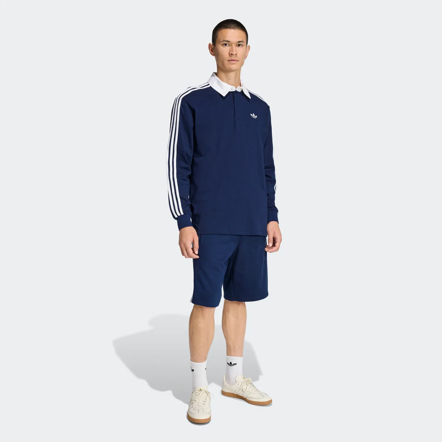 Мужское поло-регби с тремя полосками цвета Night Indigo от Adidas — фото 3