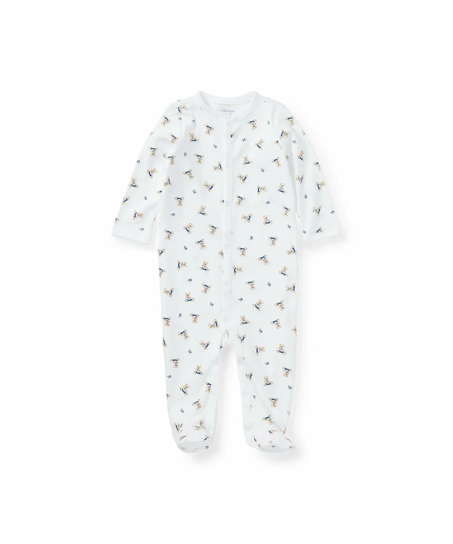 Детский хлопковый комбинезон polo bear Polo Ralph Lauren, 100 White