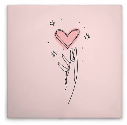 

Картина на холсте A.S. Création Heartlines 3 цвет rosaschwarz