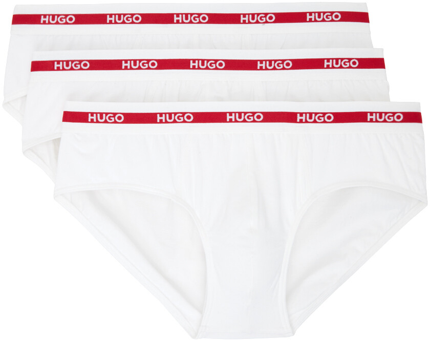 

Упаковка из трех пар белых и красных трусов Hugo
