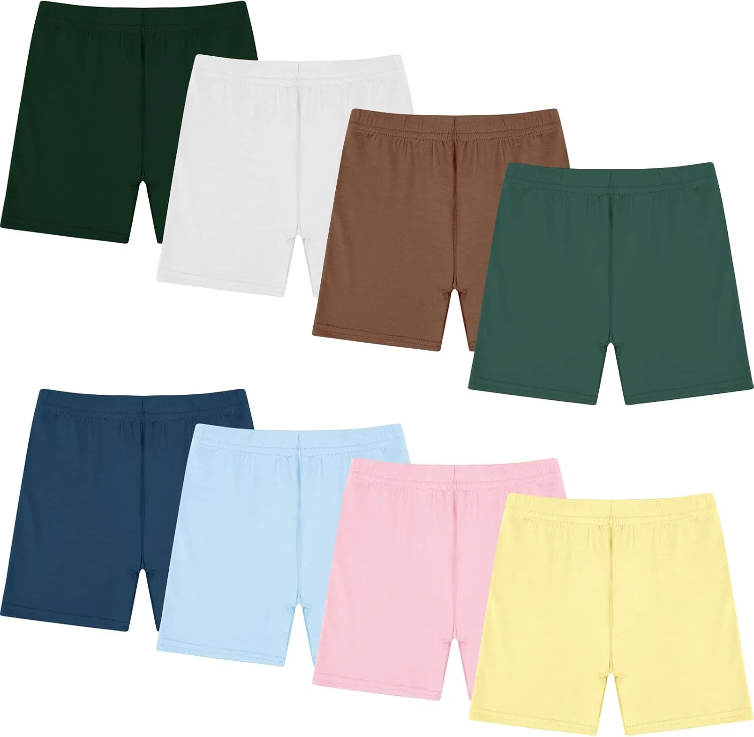 Boyiee 8 Pack Girls Toddlers Dance Shorts Bike Shorts For Dance Gymsastic Yoga Safety Active Under Dress, Stylish Color