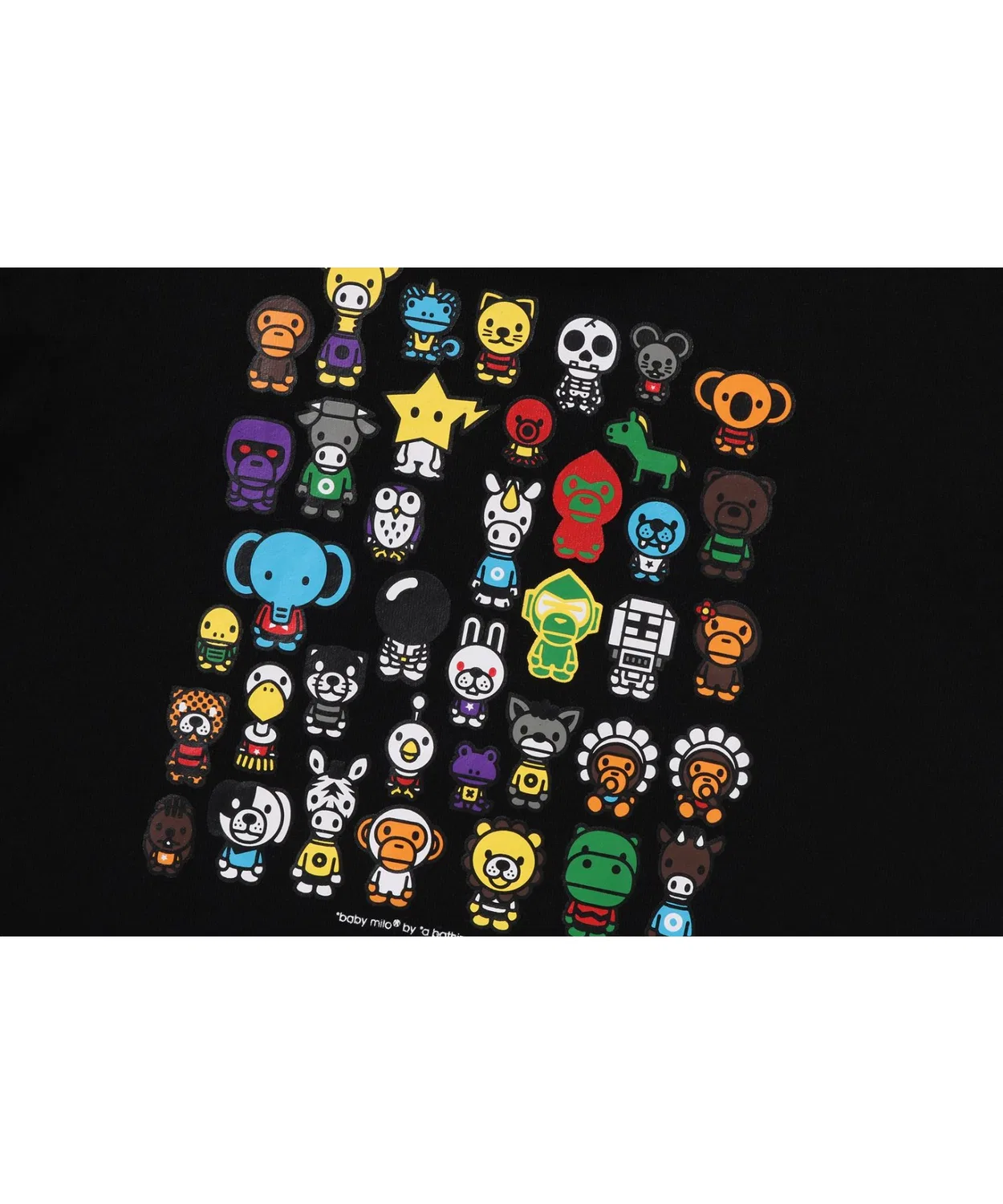 Толстовка A TO Z PULLOVER HOODIE с принтом BABY MILO, хлопок, чёрный — фото 4