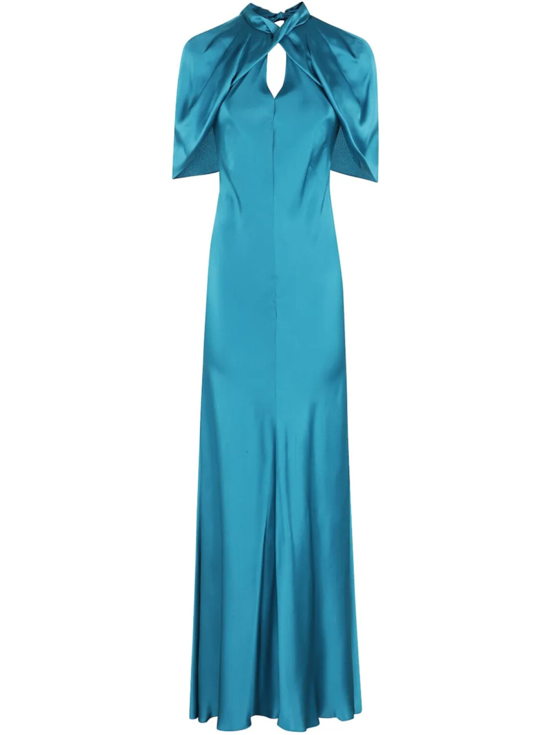 

Платье макси из атласа Alberta Ferretti, синий
