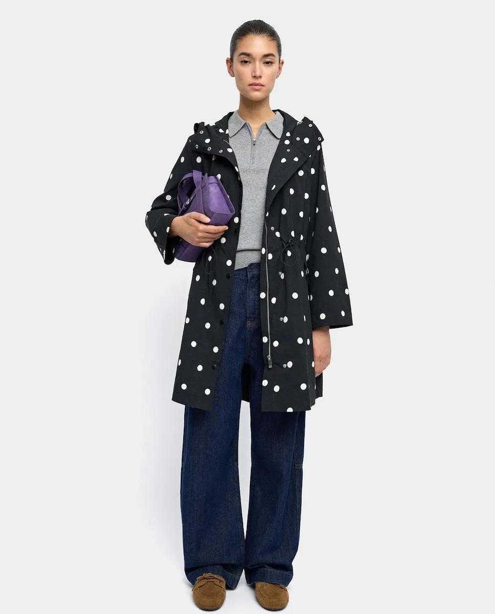 

Женская парка с капюшоном и в горошек Parfois, черный