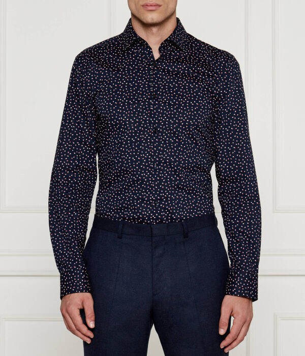 

Рубашка Hugo Kenno Slim Fit с узором, синий