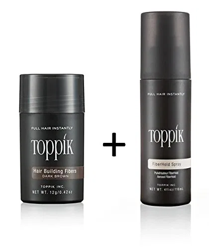 Волокна для утолщения волос TOPPIK + фиксирующий спрей Toppik, Dark Brown — фото 2