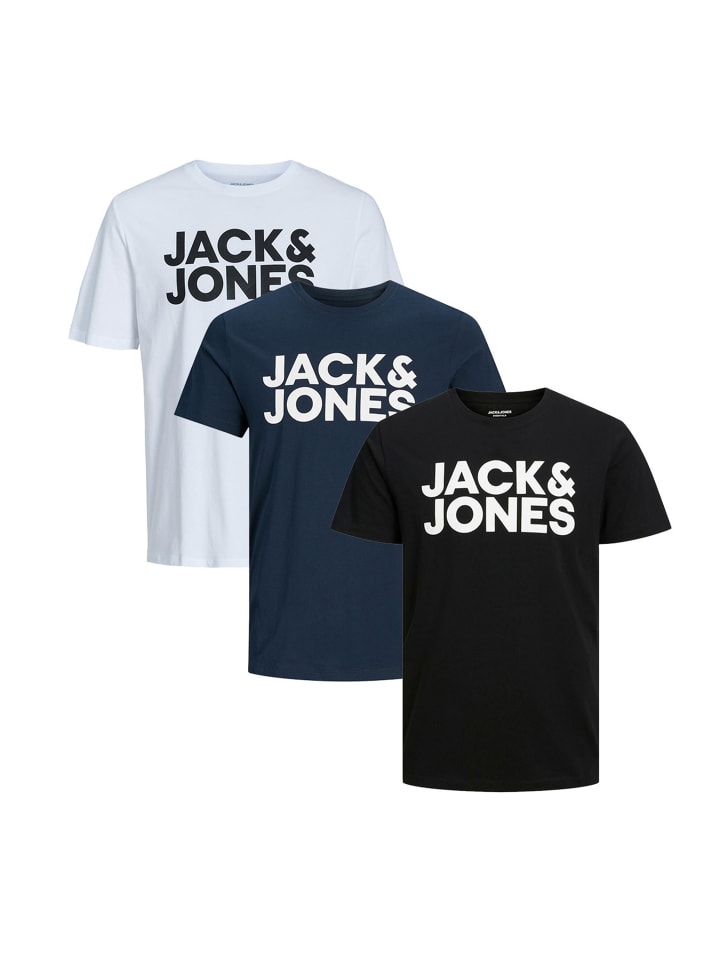

Футболка Jack & Jones, цвет weiß/blau/schwarz