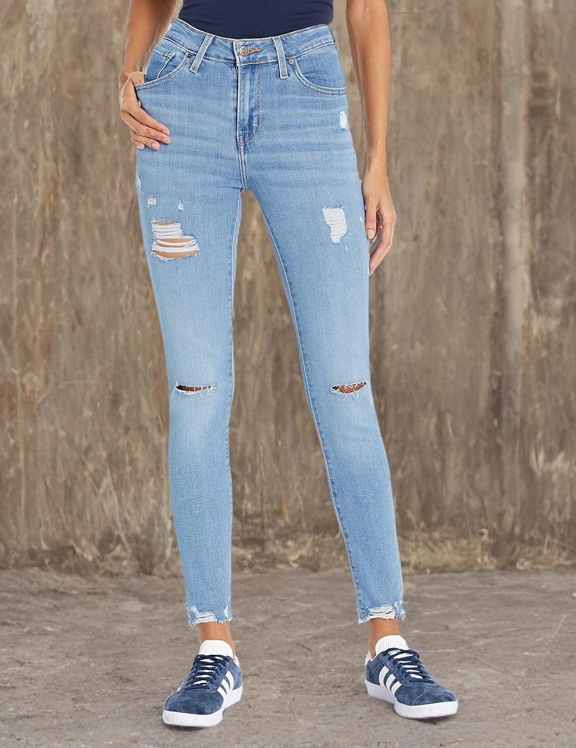 Женские джинсы скинни Levi's 721 с высокой талией, Medium Indigo Worn In — фото 4