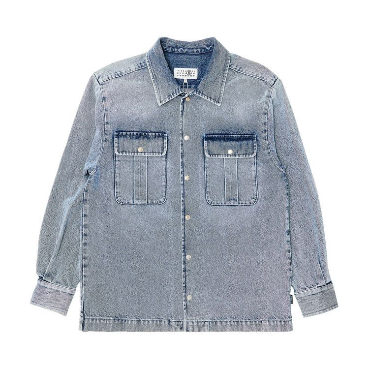 

Рубашка MM6 Maison Margiela Denim Long-Sleeve Shirt, Medium Blue