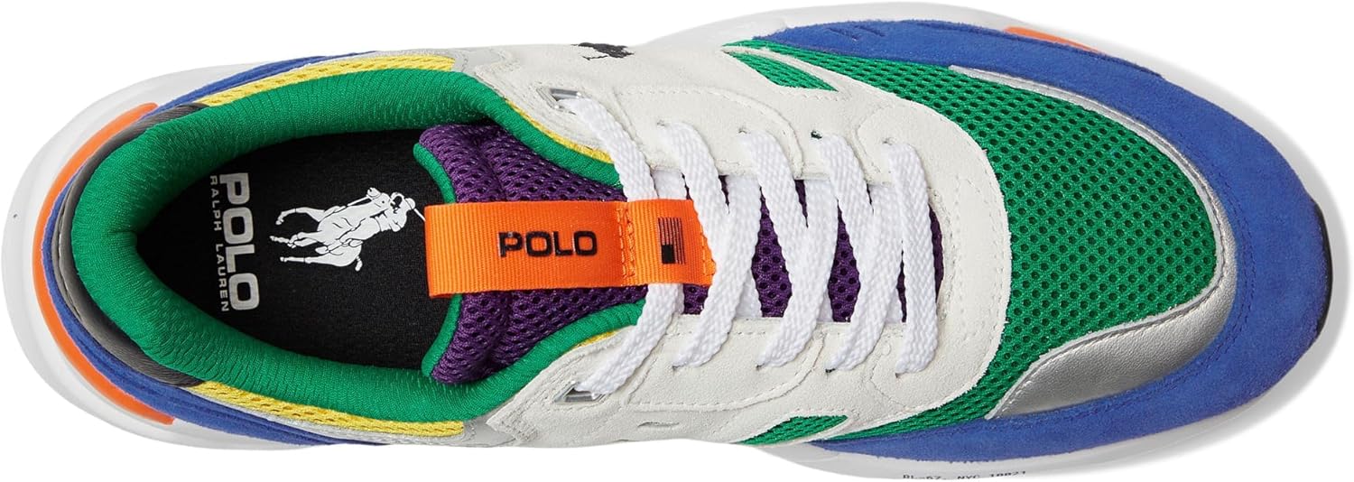 Polo Ralph Lauren мужские замшевые кроссовки mesh-polo jgr pp с низким верхом на шнурках, Multi Colorblock — фото 2