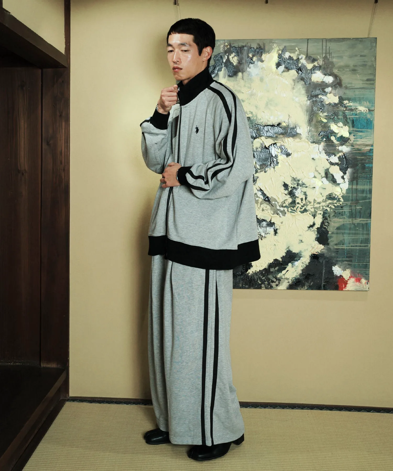 Спортивная куртка U.S. Polo Assun Custom Oversized Full-Zip Raglan U.S. Polo Assn., Heather Gray — фото 4