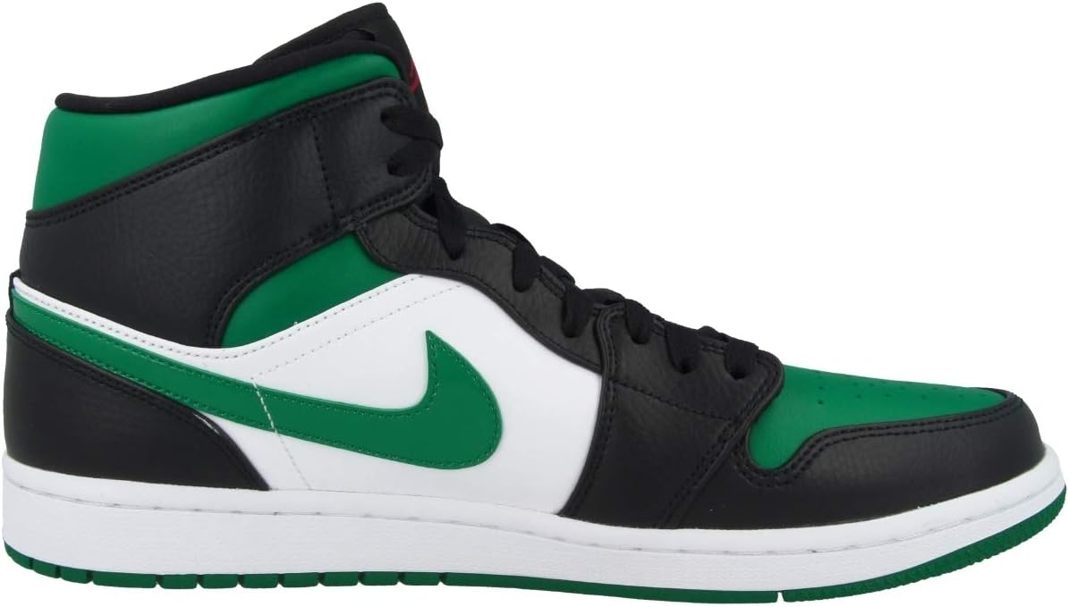 Мужские баскетбольные кроссовки Nike Air Jordan 1 Mid, черный/зеленый/белый/красный — фото 3