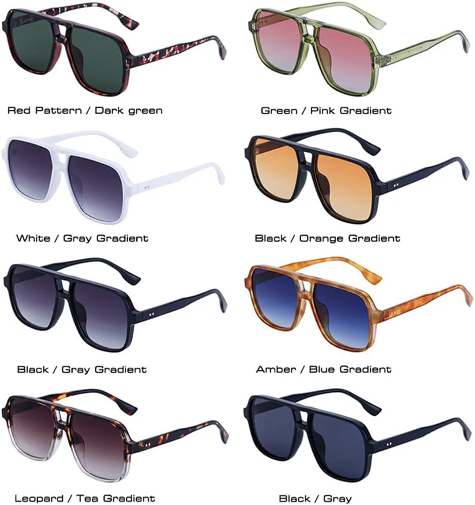 

Солнцезащитные очки UV400 с двойной перемычкой и градиентными заклепками для женщин и мужчин, для бега и занятий спортом на открытом воздухе UYPTK, Black Gray