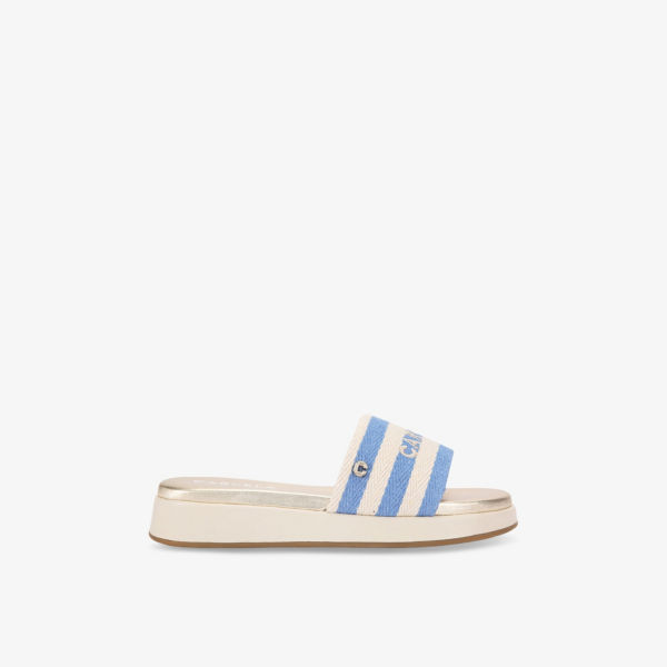 Мюли Carvela Пальермо полосатые холщовые, синий