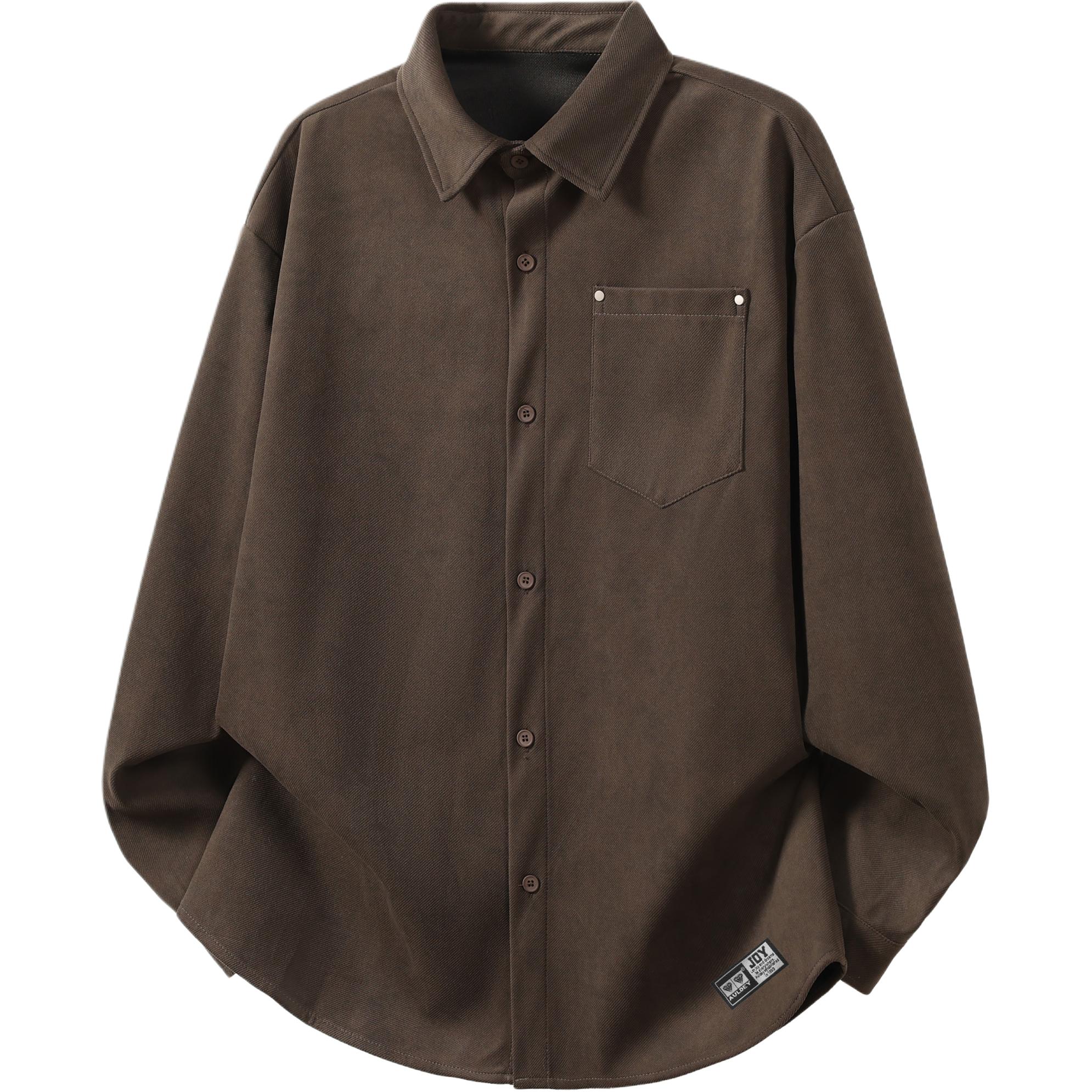 

Рубашка Unisex Lapel Moderate Heavyweight AULDEY, coffee