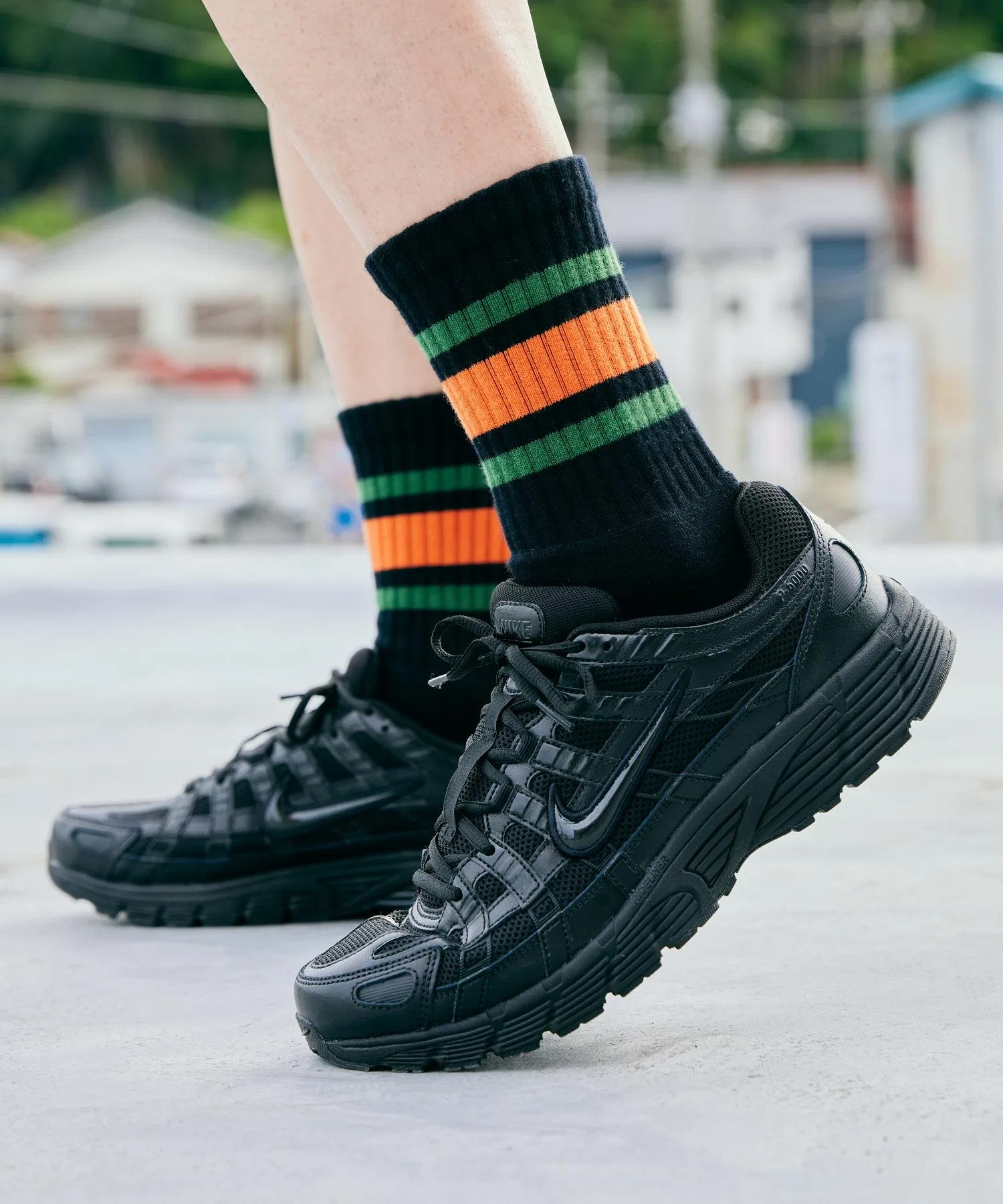 Унисекс кроссовки Nike P-6000 из кожи чёрные