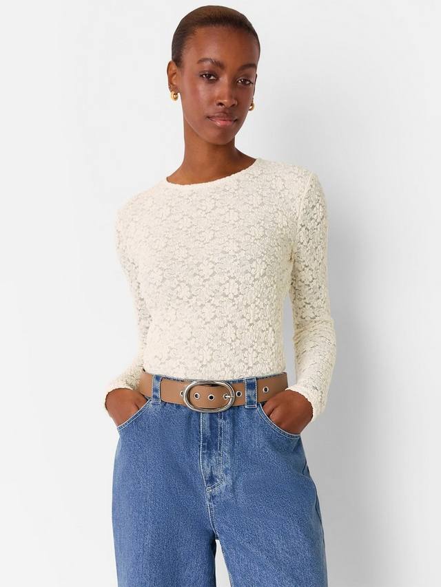 

Джерси с длинными рукавами Mixed Blend с кружевной отделкой Whistles