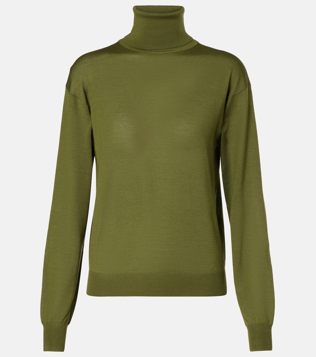 

Шерстяной, кашемировый и шёлковый водолазка Saint Laurent, Vert Olive