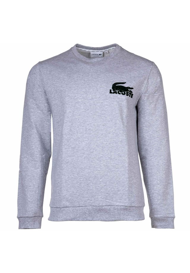 

Толстовка - домашняя одежда базовая с круглым вырезом хлопок Lacoste, серый