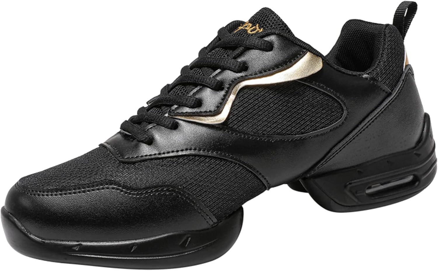 

Мужские модные танцевальные кроссовки с воздушной подушкой для латиноамериканских танцев, джаза, бальных танцев, на шнуровке, стильные туфли на платформе с круглым носком, дышащая мягкая подошва, балетные туфли для мужчин Generic, золотой