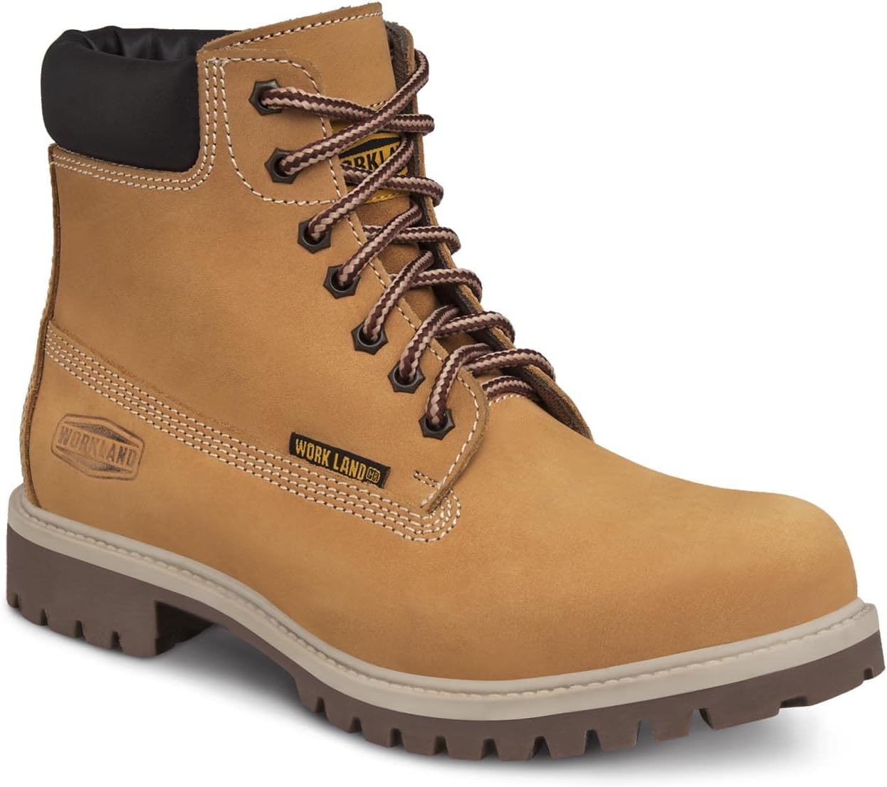 

Повседневные ботинки WORKLAND 77611 для мужчин - Легкие походные ботинки на шнуровке для мужчин - Кожаные ботинки с мягким носком и противоскользящей подошвой для мужчин - Рабочие ботинки для мужчин - Botas para Hombre, желтый