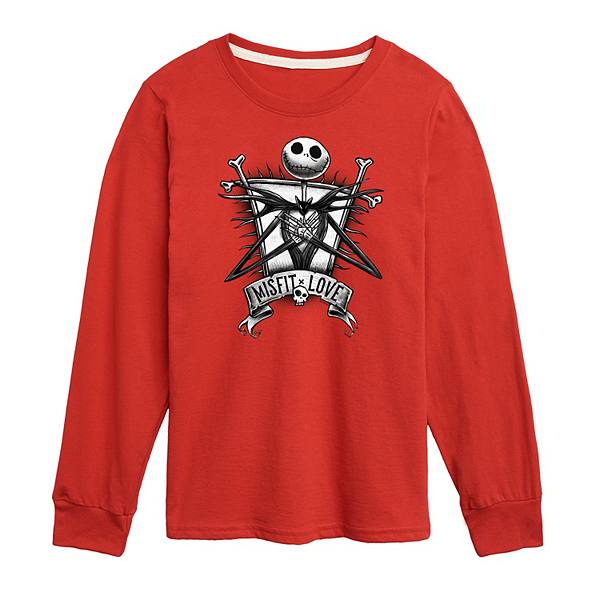

Футболка с длинным рукавом Disney's The Nightmare Before Christmas Jack Skellington Licensed Character, Red