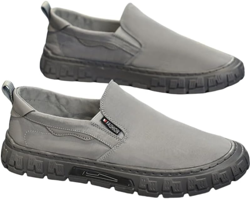 

Мужские дышащие повседневные скейтерские кроссовки на шнуровке с парусиновой подошвой- идеально подходят для отдыха на природе и повседневной носки Hoalox, серый