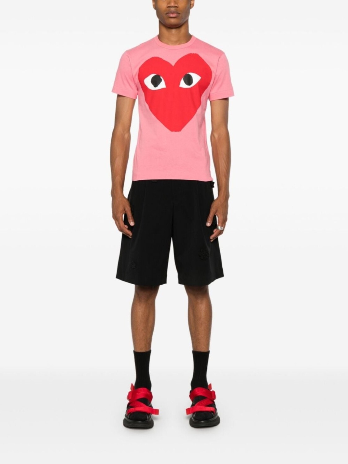 Comme Des Garçons Play футболка с принтом Heart, розовый — фото 3