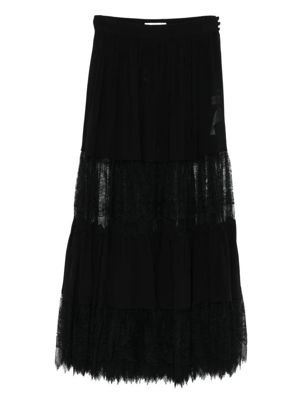 

Ярусная юбка макси с кружевом CHLOÉ, черный