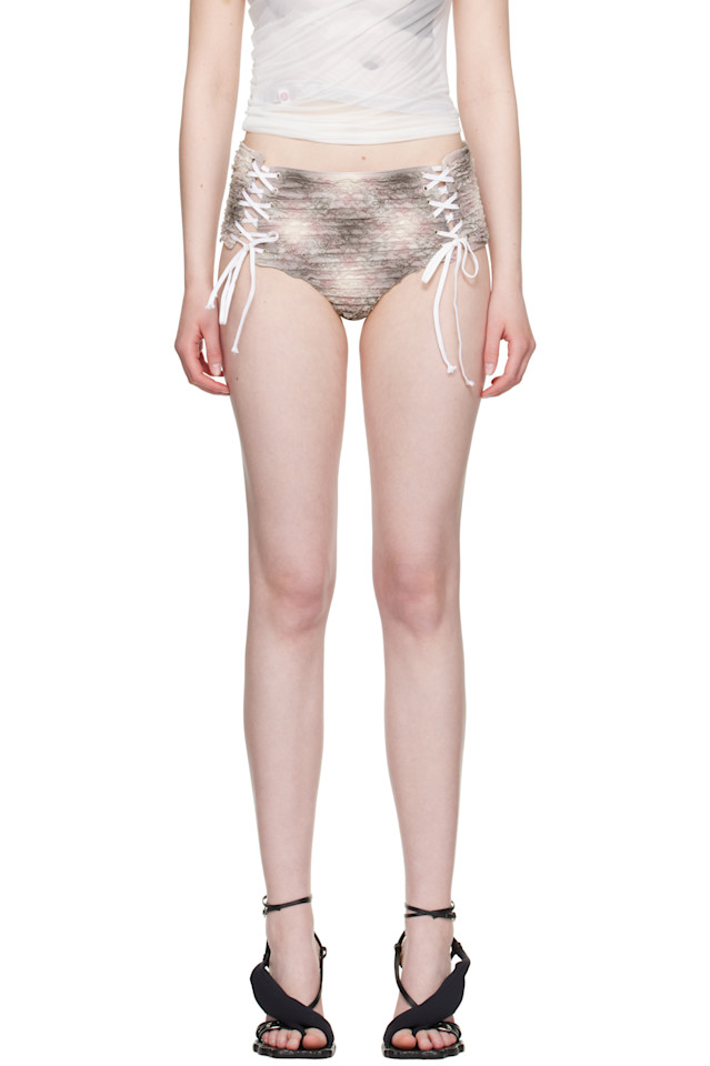 

Кружевные трусики-шортики на завязках Collina Strada, цвет lavender plaid