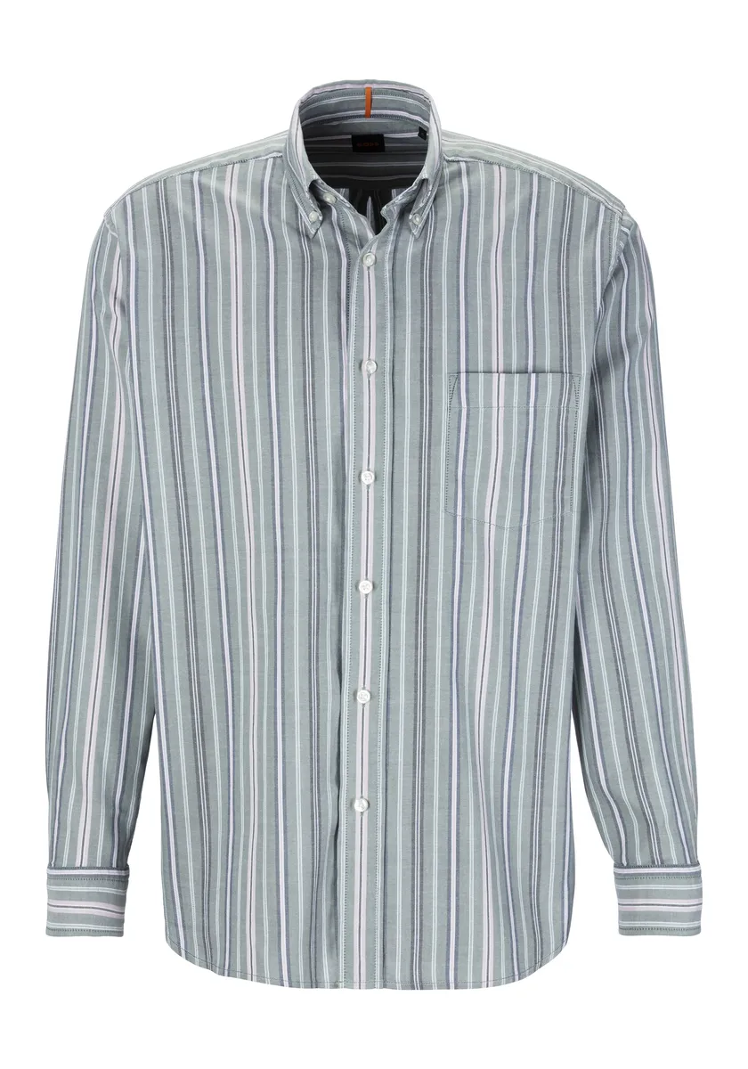 

Рубашка BOSS ORANGE с длинными рукавами "Lambey_1_M", воротник на пуговицах, зеленый