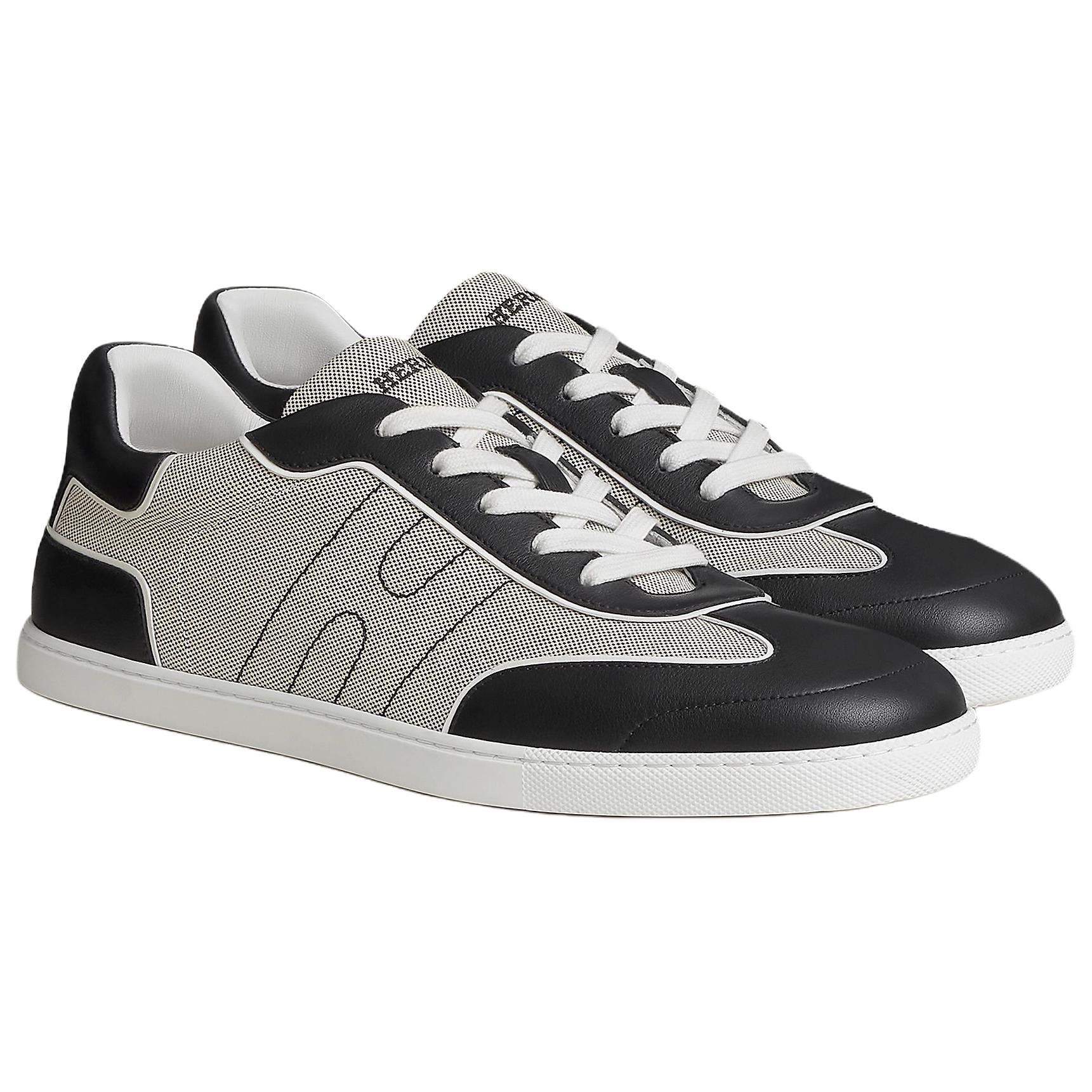 HERMES Кроссовки Match Cow Leather Low top Skateboard Shoes 17cm мужские серо-черные — фото 4