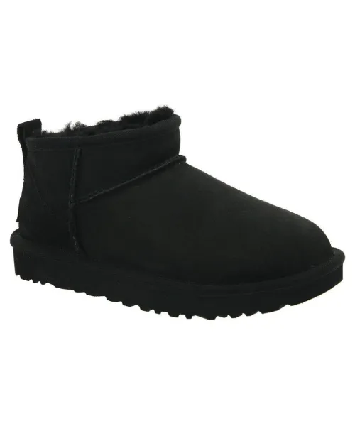 Кожаные зимние ботинки классические ультра мини Ugg, черный