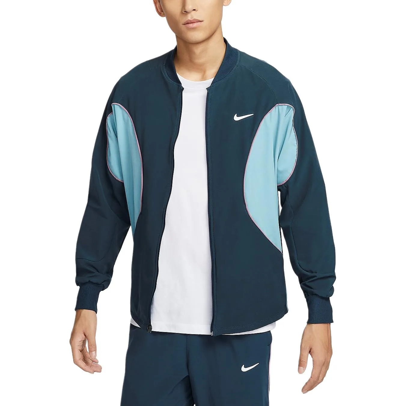 Мужская теннисная куртка Court Advantage Dri-FIT Nike, Arsenal Dark Sea Blue/Denim Blue/Bright Burgundy Red/White
