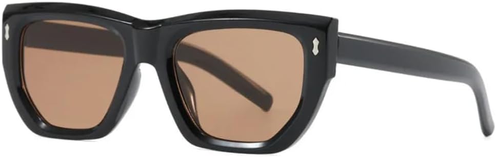 

Винтажные заклепки украшают большие квадратные женские солнцезащитные очки, роскошные мужские очки для активного отдыха и путешествий, защита от УФ-излучения UV400 TVTBBVV, Black Tea