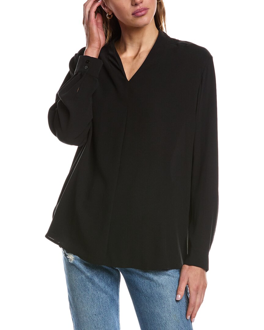 

EILEEN FISHER Длинный шелковый топ с V-образным вырезом, черный
