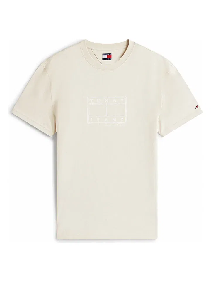 Футболка с лейблом Tommy Hilfiger, бежевый — фото 3