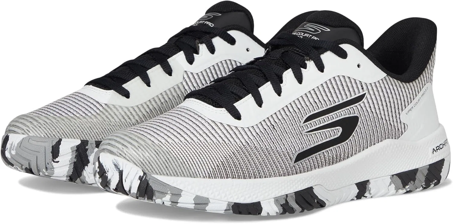 Мужские широкие слипоны Skechers Go Walk Arch Fit 2.0 Simplicity 2, White Synthetic Textile Black Trim