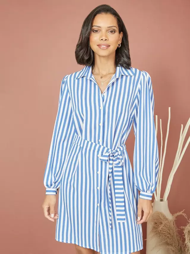 

Платье Yumi Mela London Stripe Relaxed Fit Shirt, синий