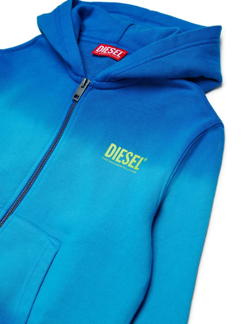 Толстовка shade over на молнии с капюшоном Diesel Kids, синий — фото 4
