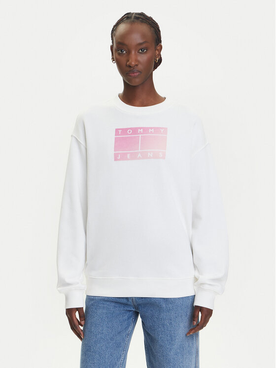 

Свободный крой толстовки Gradient Flag DW0DW21396 Tommy Jeans, белый