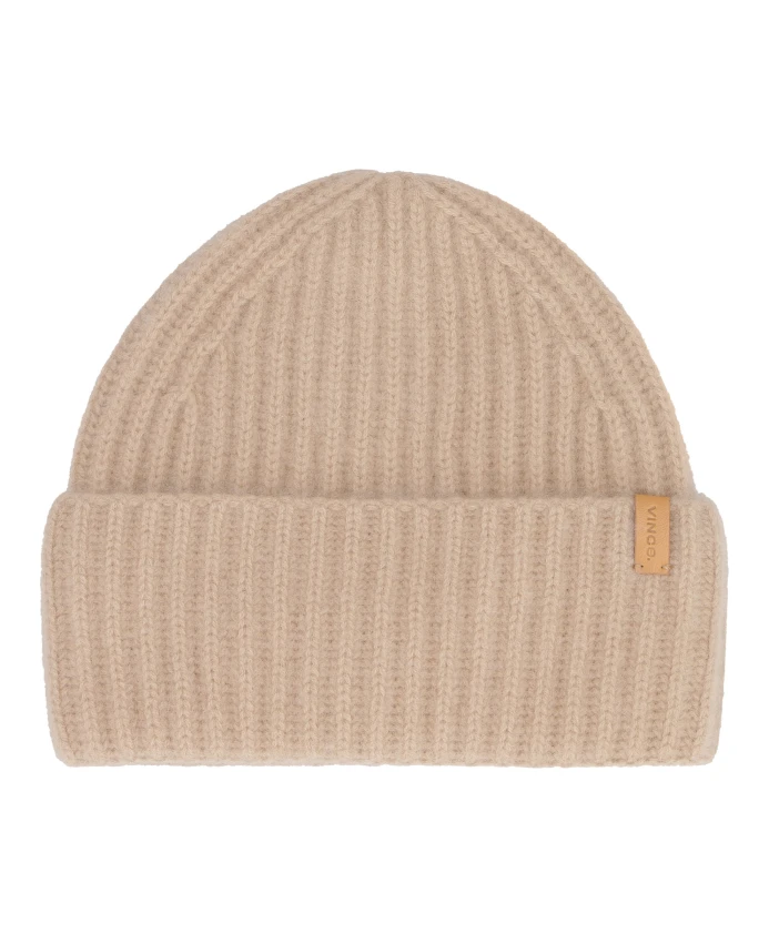 

Плюшевая кашемировая вязаная шапка крупной вязки Vince, коричневый