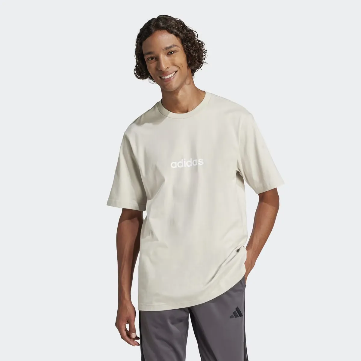 

Мужская футболка Adidas Essentials Linear Single Jersey, серый