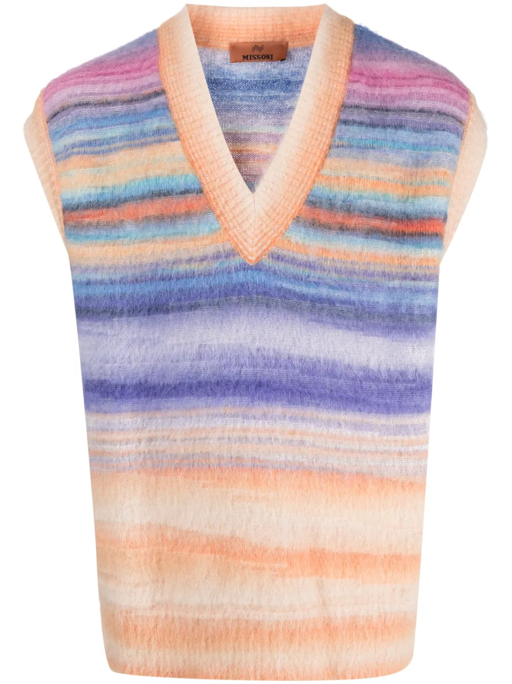 

Полосатый жилет с V-образным вырезом Missoni, оранжевый
